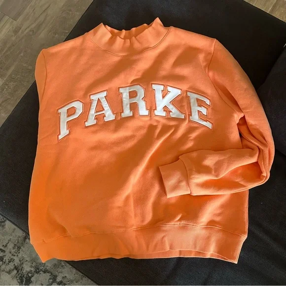 Parke Orange Creamsicle Mockneck Sweatshirt - Picture 2 of 3
